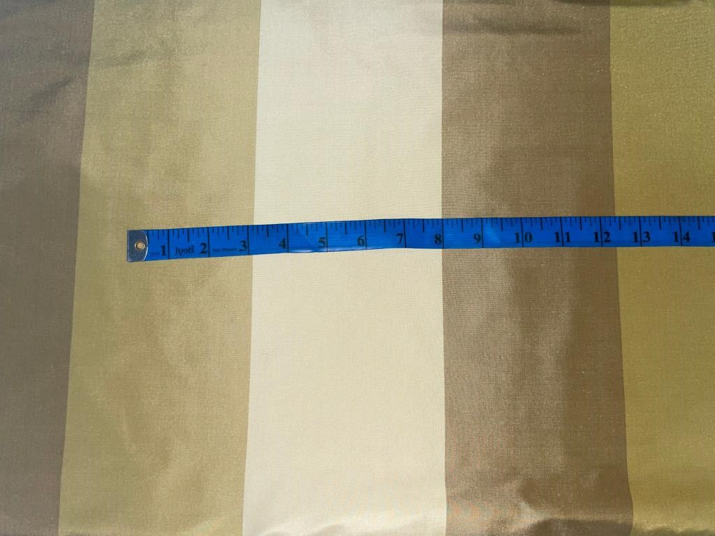 100% Silk taffeta excellent stripes -4 inch wide each stripe 54" wide TAF#S49