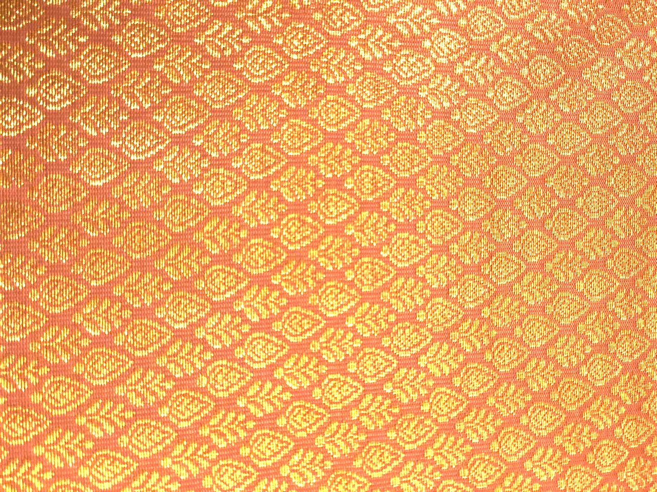 Silk Brocade fabric peach with subtle gold metallic  intricate jacquard 44" wide BRO1097[3]