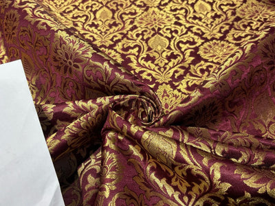 Brocade fabric available in 4 colors 44" WIDE  burgandy/royal blue/ rouge pink and green BRO827A