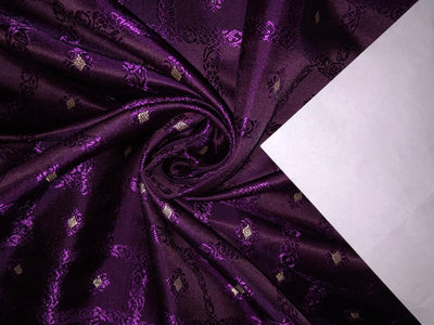 Silk Brocade fabric 44" wide Jacquard available in 2 colors PURPLE,RED/PINK BRO910[4/5]