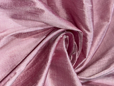 100% PURE SILK DUPIONI FABRIC  PINK color 44" wide WITH SLUBS MM128[3]