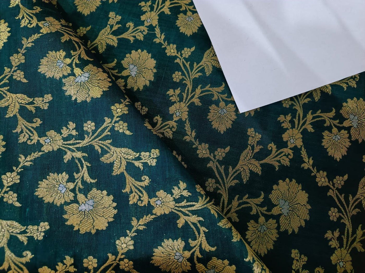 Silk Brocade fabric available in 2 colors navy and green 44" WIDE BRO899[4/5]