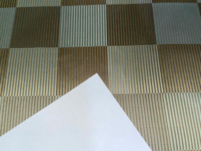 Silk Taffeta Blue/ gold and brown Plaids Fabric TafC57[1] 54&quot; wide