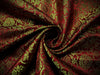 Brocade fabric FLORA,L with metallic gold 44" wide available in 3 colors BRO889 [green/watermelon red/blood red]