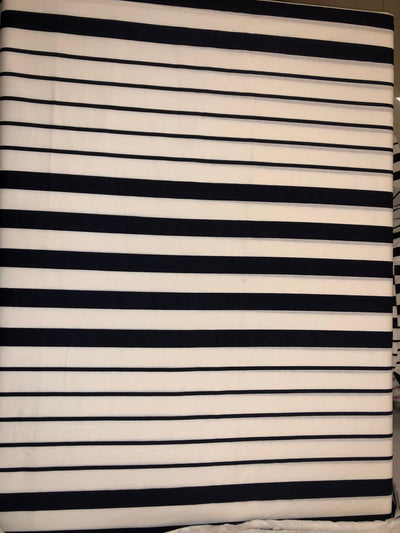 100% Cotton Poplin black white stripe  53" wide [18487]
