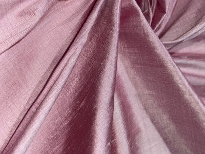 100% PURE SILK DUPIONI FABRIC  PINK color 44" wide WITH SLUBS MM128[3]