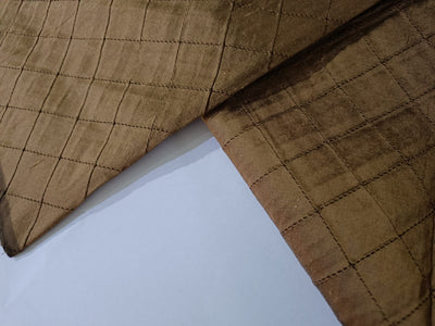 Silk dupioni fabric pintuck design GOLDEN BROWN  COLOR PKTP16[4]