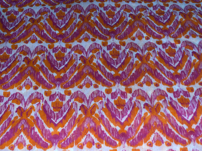 100% Cotton Poplin Print 44" wide waves of pink and orange [17278]
