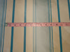100% Silk Taffeta Fabric Icy Blue & butter Gold stripes 54" wide Taf#S110