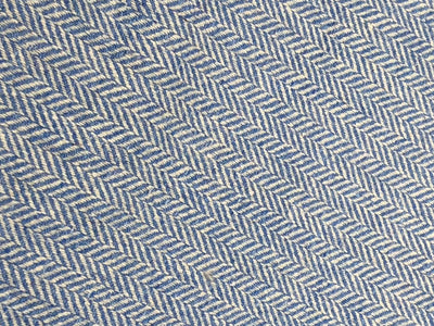 Suiting blended viscose ,poly, acrylic blue and white zig zag 58" wide [17717]