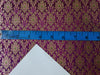 Silk Brocade fabric purple with metallic gold and green motif Jacquard color 44" wide BRO895[3]