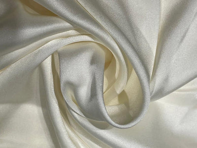 100% Silk LYCRA Satin fabric 120 gms OR 32 MOMME 44" WIDE - WHITE IVORY