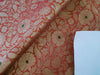 Silk Brocade fabric 44" wide BRO884 available in 4 colors [RED GREEN ORANGE X PINK ORANGE]