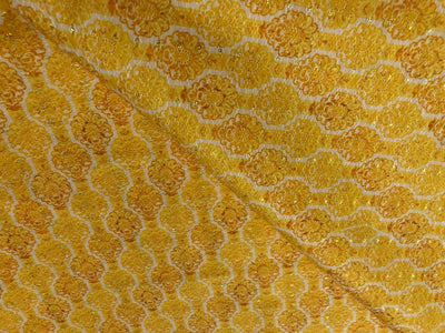 Silk Brocade fabric floral motifs available in 2 colors yellow and green 58" wide BRO1094[1/2]
