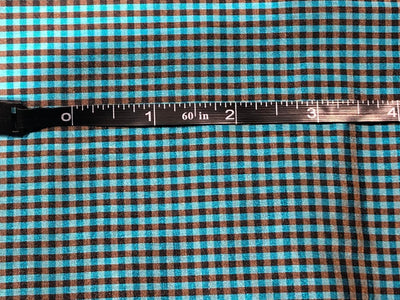100% silk dupion  Plaids fabric teal blue and mustard gold  DUPNEWC30[2]
