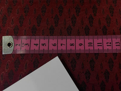 BROCADE FABRIC BLOOD RED WITH BLACK PAISLEYS BRO104[6]