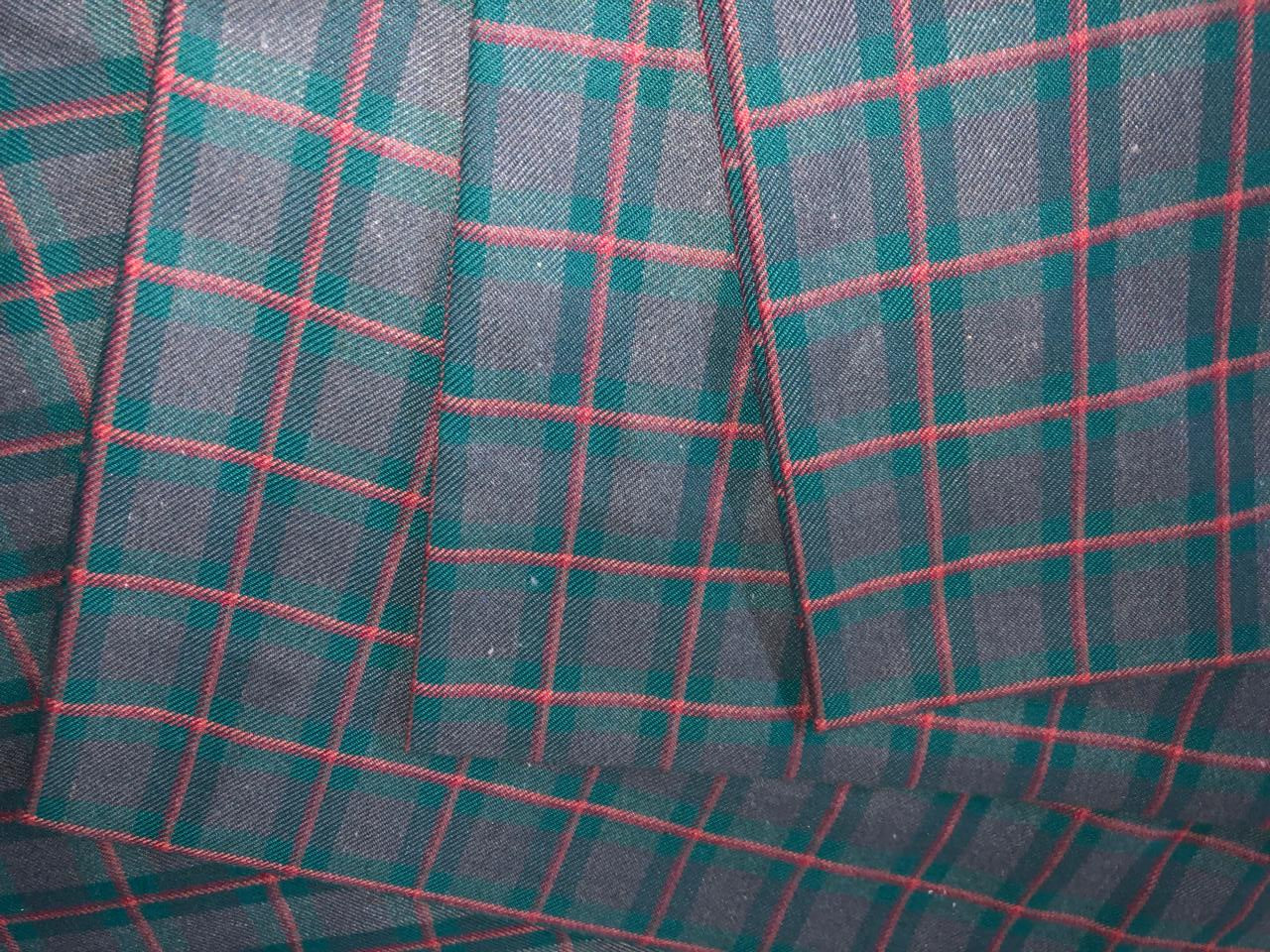 British Tweed Premium Suiting plaids Fabric 58" wide green,tan and burgandy[16969]