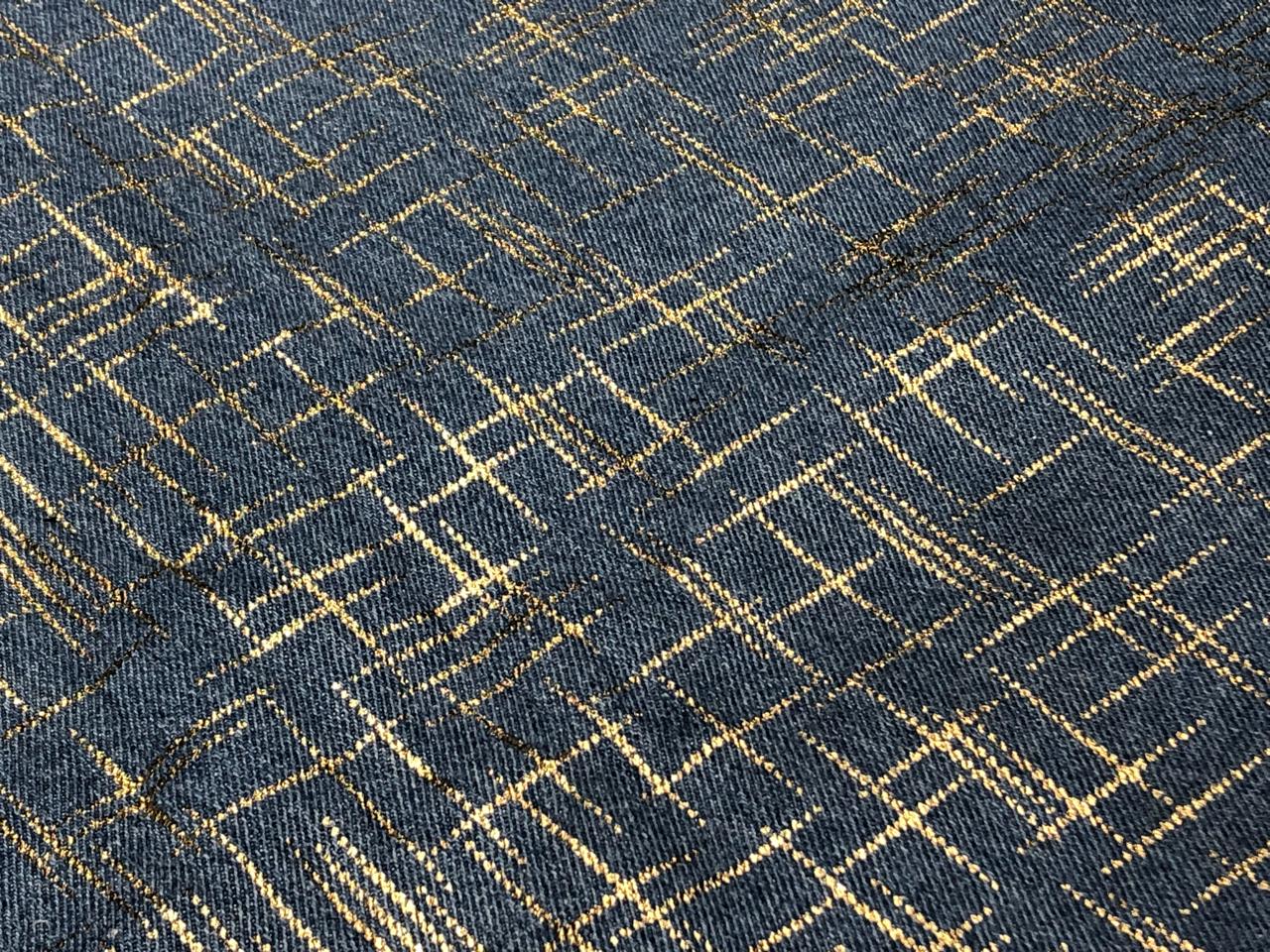 100% Cotton Denim Fabric with foil print 58" wide available in 3 colors light dusty green, light blue and darker blue[17720/21/22]