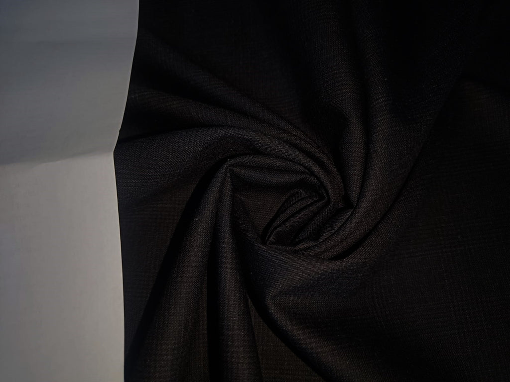 Suiting 70% wool 30% polyester  fabric BLACK   plaids roger 58&quot; wide