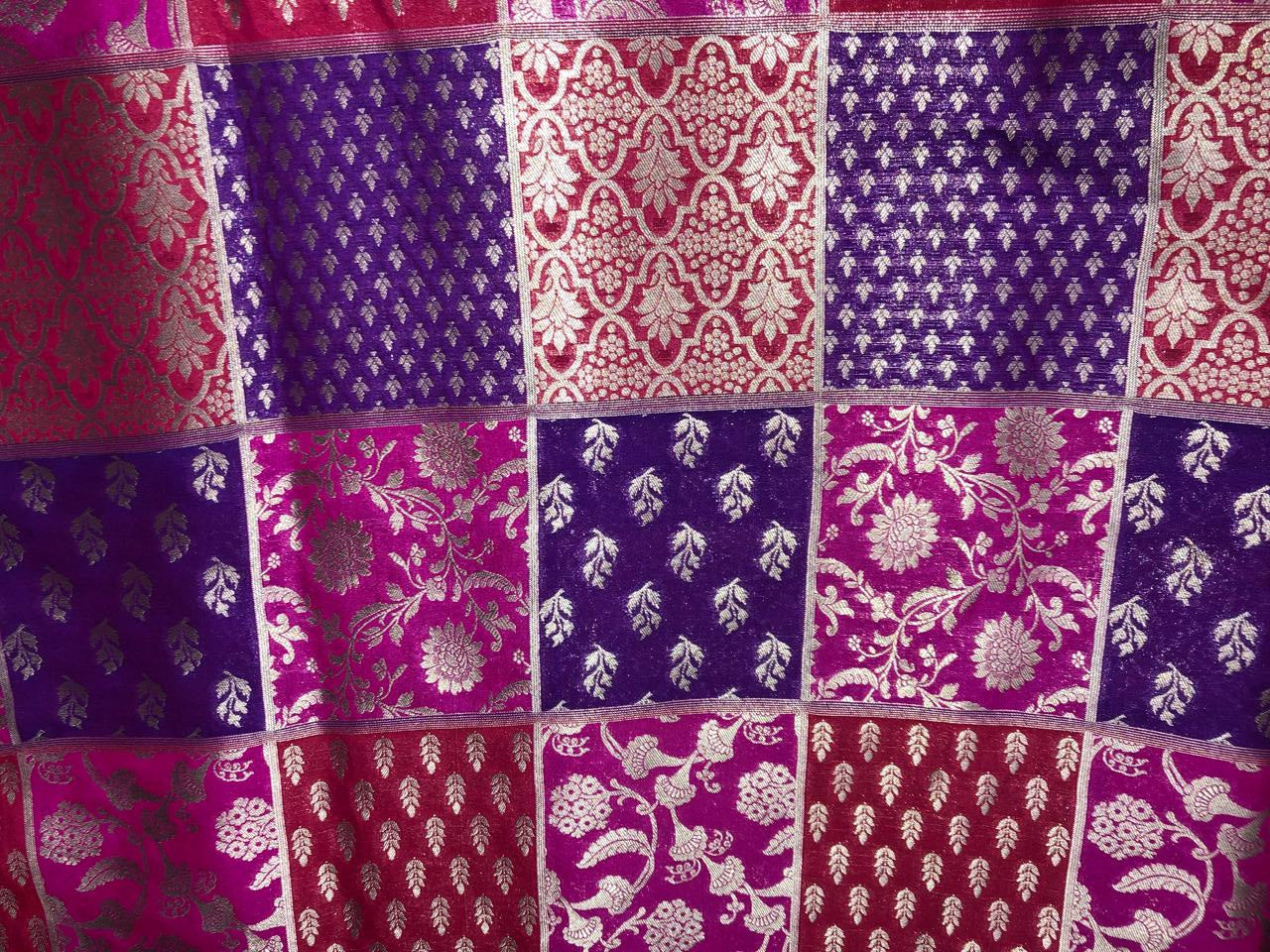 Silk Brocade fabric multi colors of  jacquard BRO1071 available in 8 different color combinations[BRO1071[]