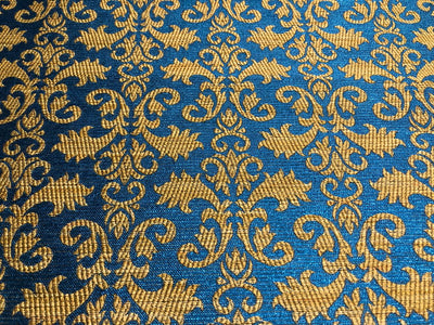 Brocade Fabric all over jacquard in a subtle gold available in 2 colors turquoise and royal blue [BRO421[1/2]