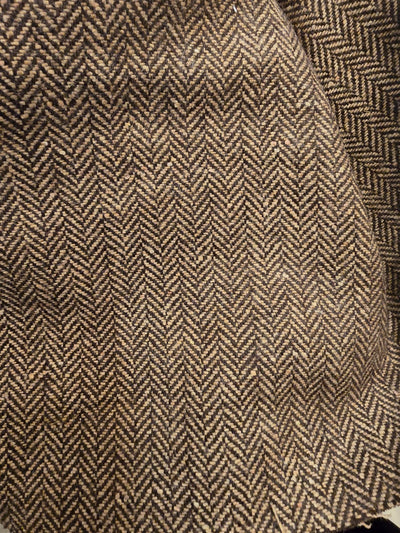 Tweed Suiting Heavy weight premium Fabric beige and brown Plaids 58" wide [12984]