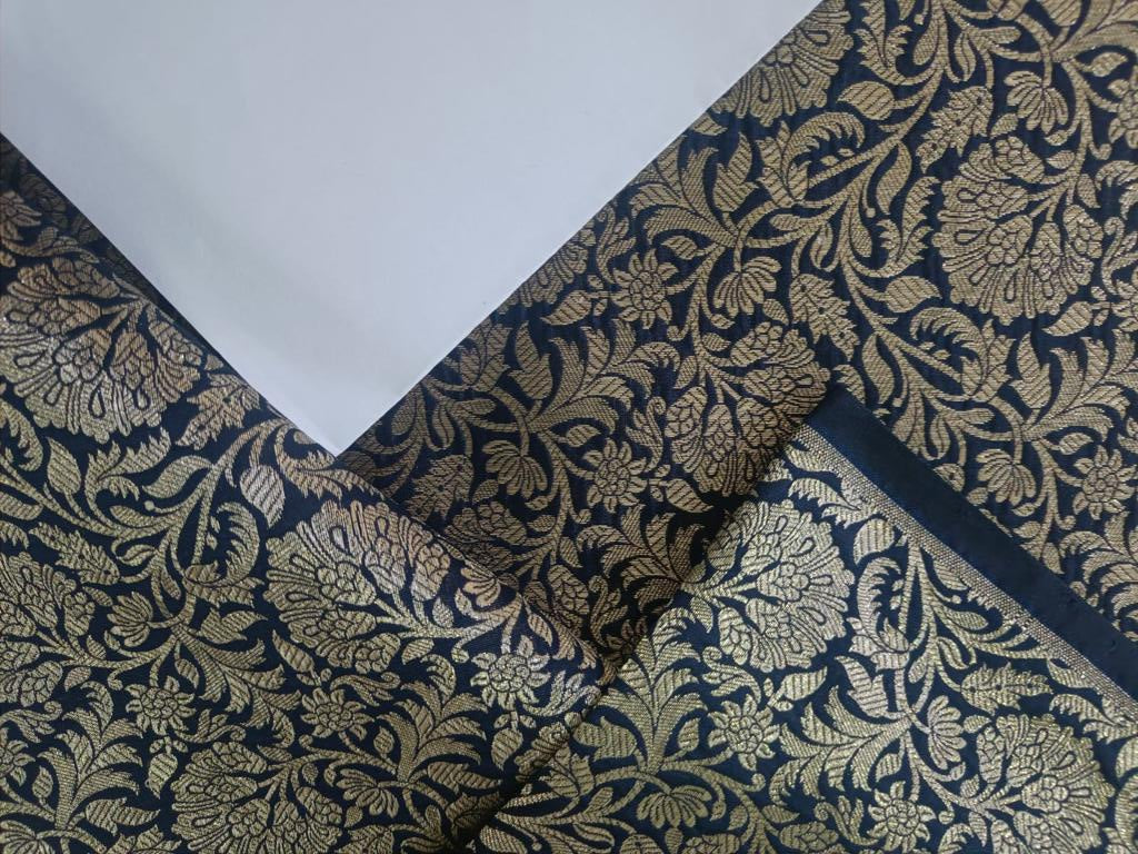 Silk Brocade fabric  44" wide available in 6 colors [BLACK NAVY WINE GOLD BURGUNDY PURPLE]BRO883