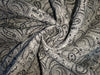 LINEN-dark paisley print black and white [8198]