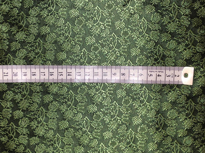 Silk Brocade fabric green and khaki green floral jacquard BRO1070[1]