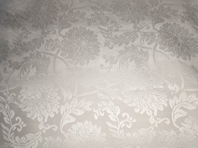 100% silk crepe JACQUARD - ivory white 44" wide  [7733]