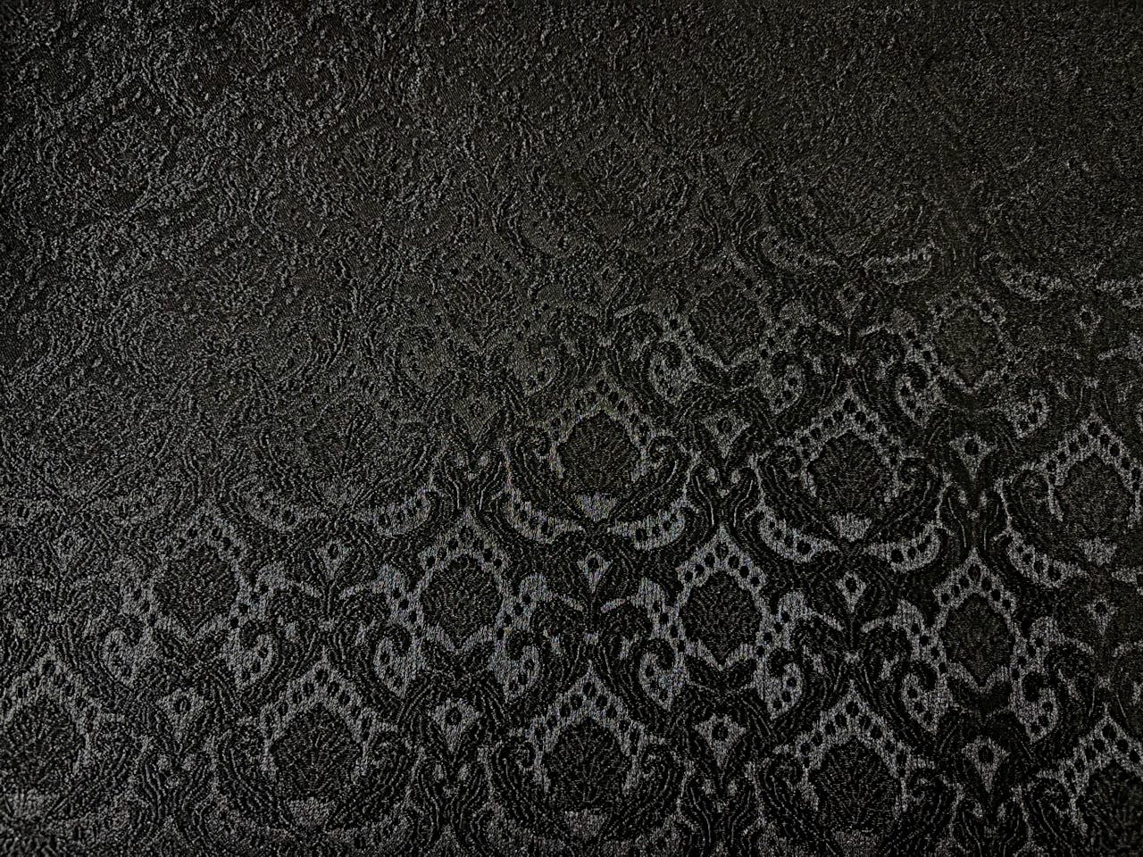 Silk Brocade fabric 56" jet black with self all over  jacquard BRO1057[2]