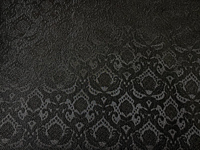 Silk Brocade fabric 56" jet black with self all over  jacquard BRO1057[2]