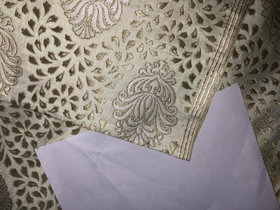 Brocade Heavy KING KHAB  Fabric GOLDEN CREAM WITH METALIC GOLD JACQUARD 36" WIDE BRO983[3]
