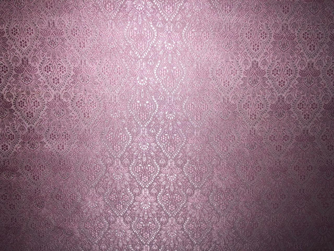 Silk Brocade fabric 44" wide SELF JACQUARD  available in 2 colors pink and white ivory BRO956[4/6]