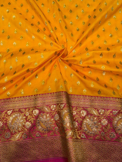Silk Brocade fabric  8" border total 44" wide available in 2 colors royal blue ,green and golden yellow,pink BRO1096[1/2]