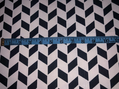 100% Cotton Denim  Fabric 58" wide WHITE AND BLACK ABSTRACT [15746]