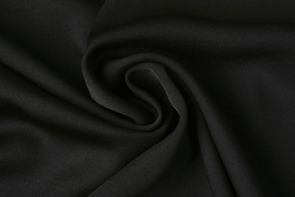 100% Silk Crepe  Black color available in 44" and 54"