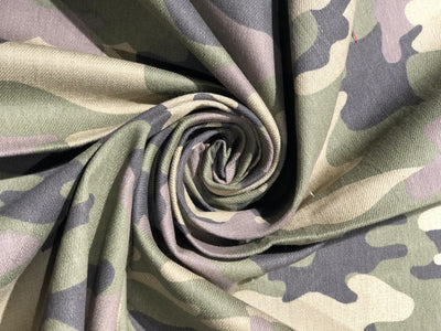 100% Cotton Denim  Fabric 58" wide army print [17556]