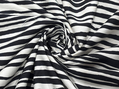 100% Cotton Poplin black zebra print 58" wide [18264]