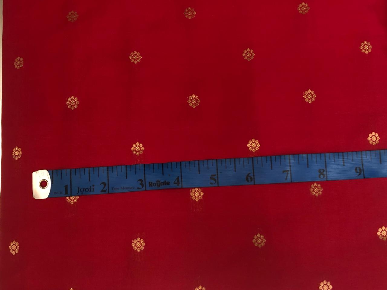 100% PURE Silk Brocade fabric with tiny floral motifs in gold available in 3 shades BRO1101[3/4/5]