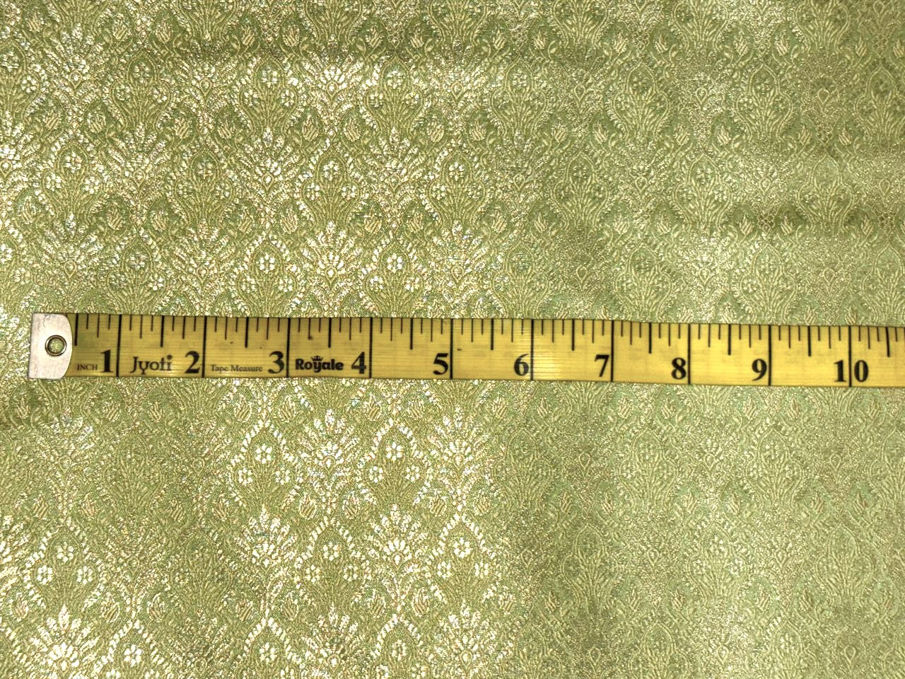 Silk Brocade fabric 44"jacquard with subtle metallic to enhance the fabric available in 3 colors rose gold ,yellow gold and green  BRO1067