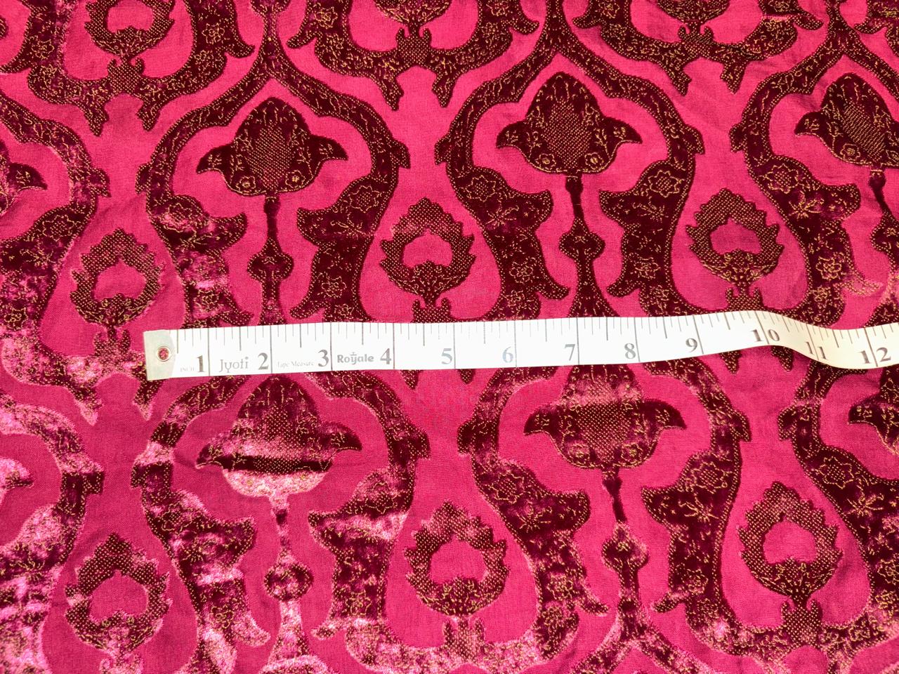 Devore Polyester Viscose Burnout Velvet berry color fabric berry [18372]