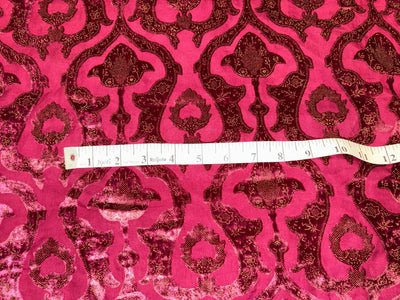 Devore Polyester Viscose Burnout Velvet berry color fabric berry [18372]