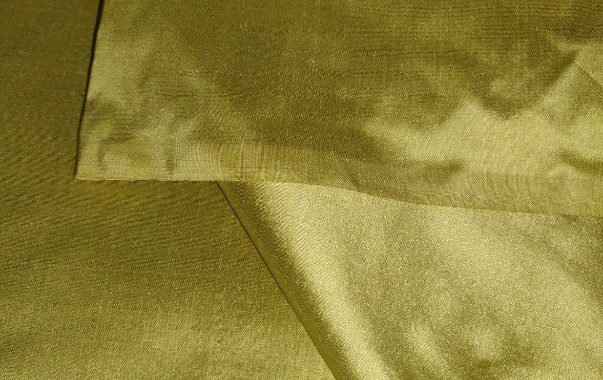 100% Silk Dupion fabric GOLDEN OLIVE color 54" wide DUP388[2]