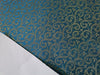 SILK SPUN Brocade fabric BLUE AND METALLIC GOLD Color 44" wide BRO361[1]