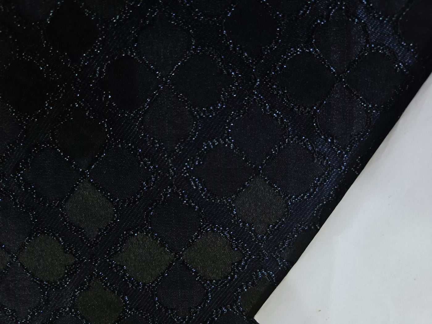 Silk Brocade jacquard fabric dark navy color 58" wide BRO873[3]
