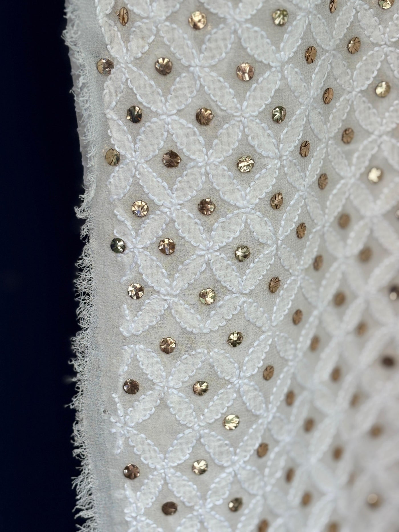 Indian Mukesh Embroidery, 44" wide and 3 yards long.[17689]