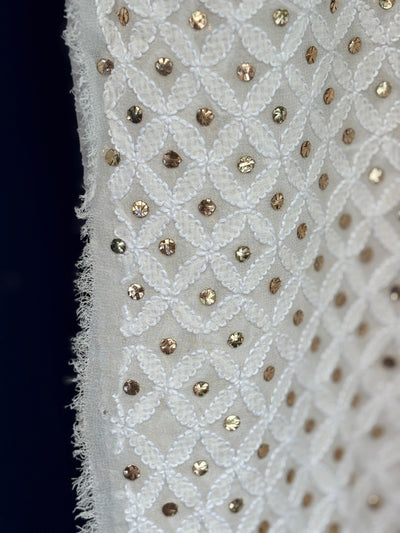 Indian Mukesh Embroidery, 44" wide and 3 yards long.[17689]