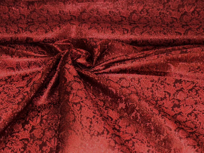 Silk Brocade fabric 44"red wine  floral  jacquard  BRO1065[4]