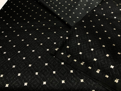 Silk Brocade fabric  self jacquard with subtle white gold metallic dots jacquard available in 5 colors black ,red x pink,mulberry,mustard, and purple BRO1013